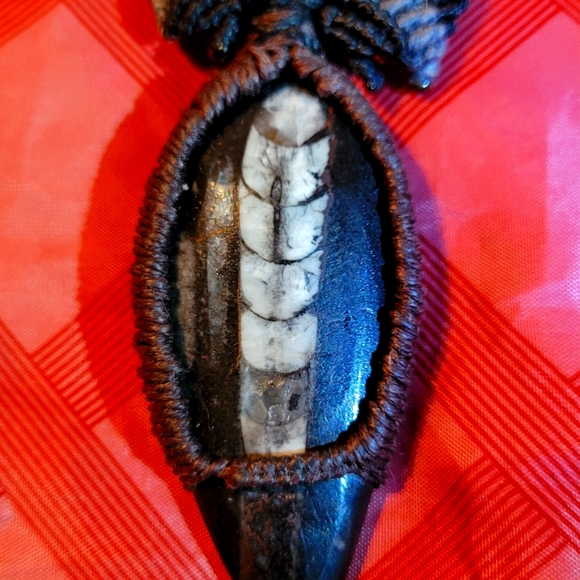 Macrame necklace obsidian and snowflake obsidian by SaLtY RoCks jewery. A - Picture 2 of 8